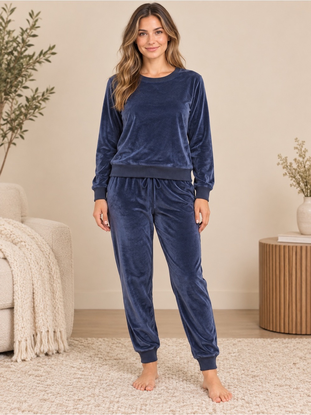 NWT Honeydew Intimates Velvet Jogger Lounge Set - Navy